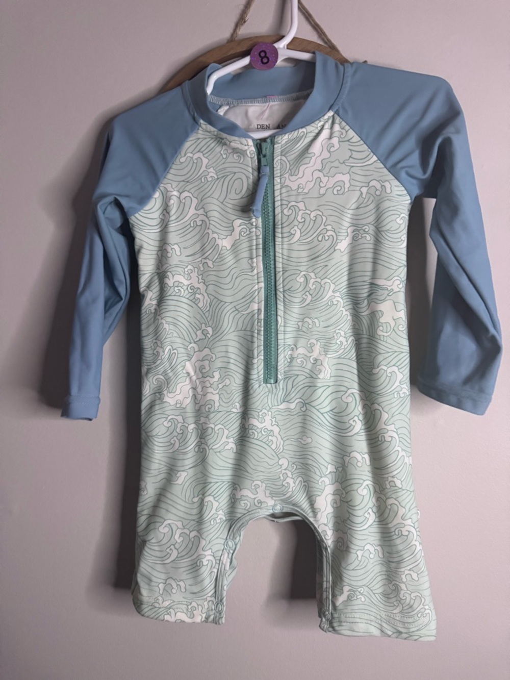 Caden lane ' Light Blue Long-Sleeve Rash Guard Swimsuit 18-24 m